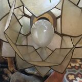 Lotus wall lamp in mother-of-pearl petals