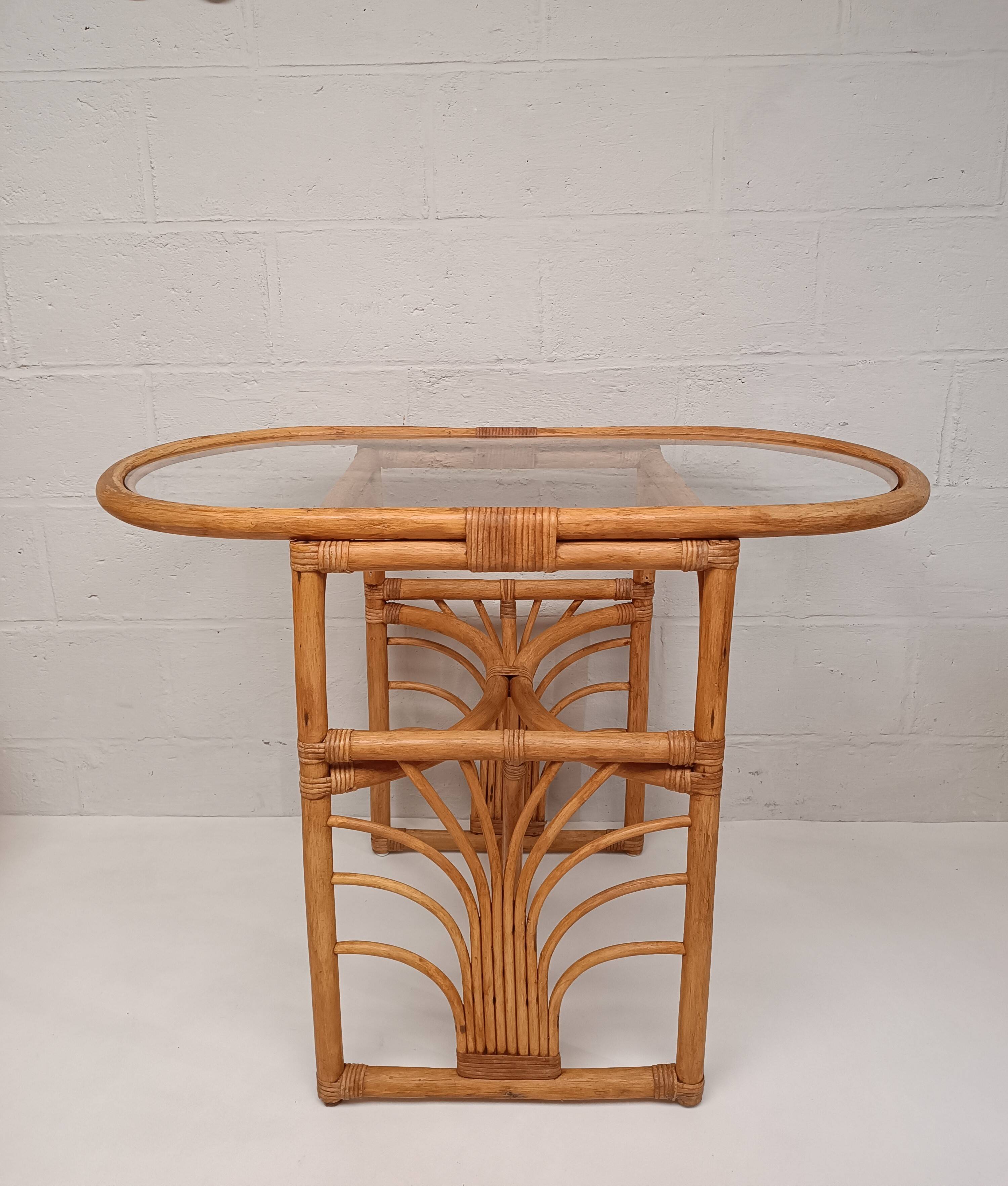 Vintage rattan table and chairs set