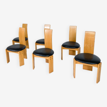 Set of 6 Dining Chairs by Mario Marenco for Mobil Girgi, Italy, 1970s