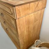 Commode ancienne, meuble de métier en orme massif