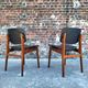 Pair of vintage Scandinavian chairs, antique seating furniture.