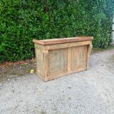 Old oak trade counter, weathered raw wood