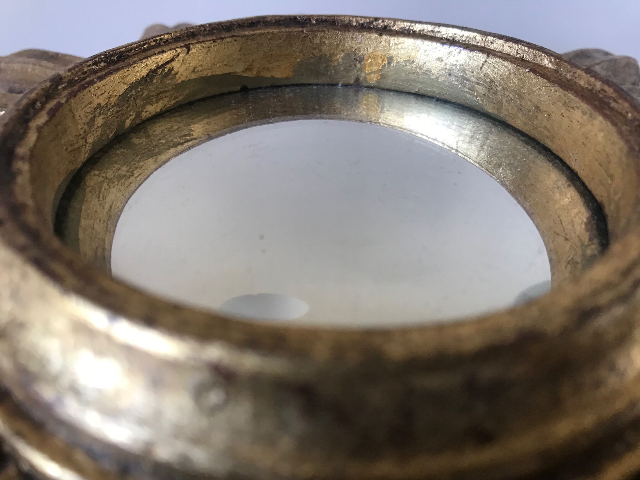 Sun mirror with domed mirror 1960  - 26x26cm