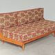 Folding sofa bed Canapé banquette Interier Praha 1960 floral pattern fabric