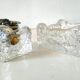 Lighter and ashtray in frosted glass Kalmar design 70s
