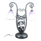 Important Wrought Iron Double-Headed Lamp by Schneider, Art Deco, c. 1920