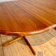 Table à manger ronde extensible en teck, années 1960