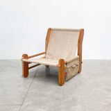 Sculptural oak easy chair
