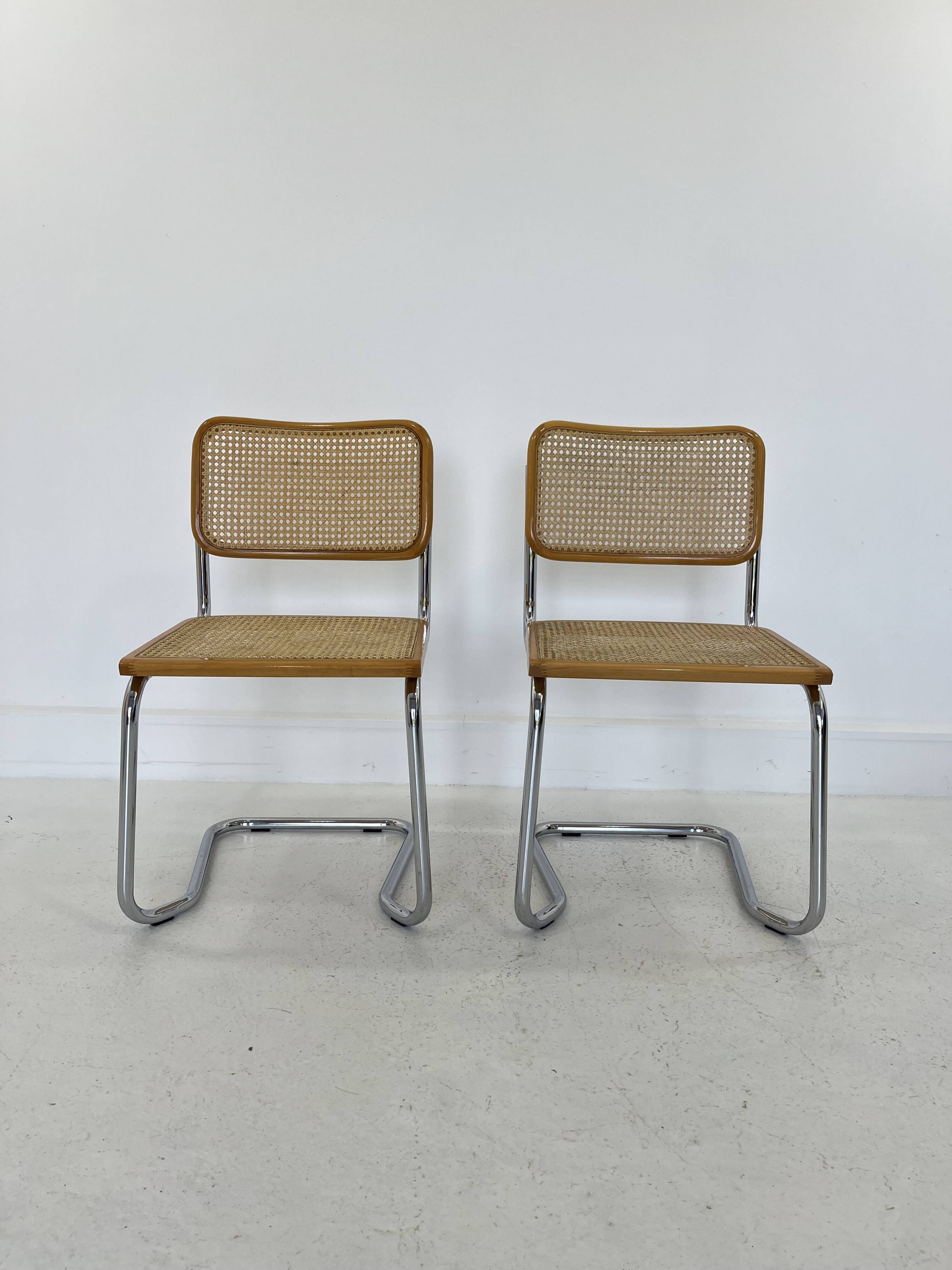 Pair chairs design Marcel Breuer, Italy, 1980