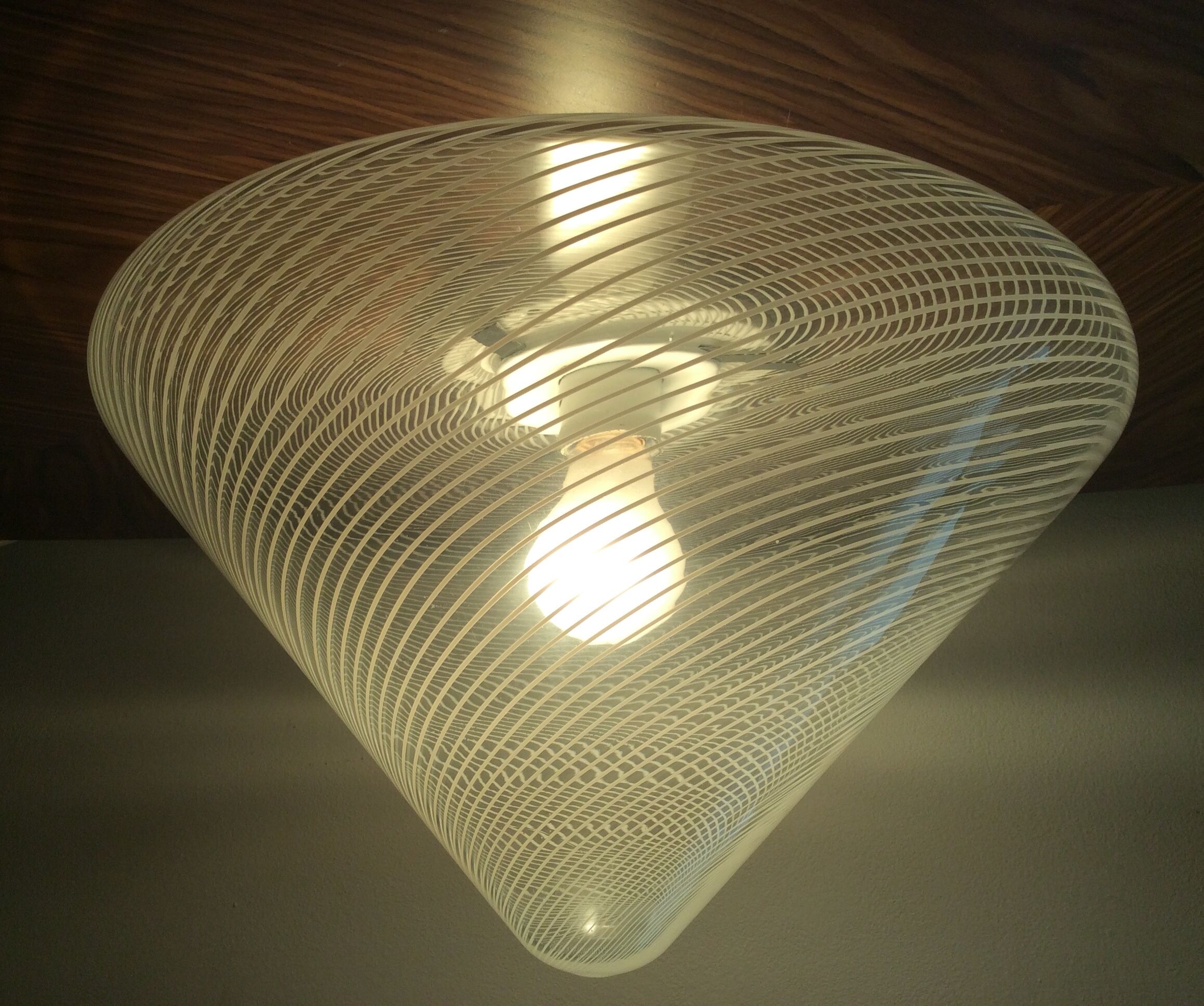Venini conical ceiling light in vintage Murano blown glass from the 60s and 70s