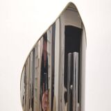 Table lamp, stainless steel and chrome metal, Reggiani, 1970