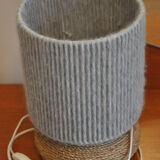 Rafia and wool lamp