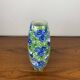 Vase Italien San Marino Titano, motif floral vert et bleu, MCM