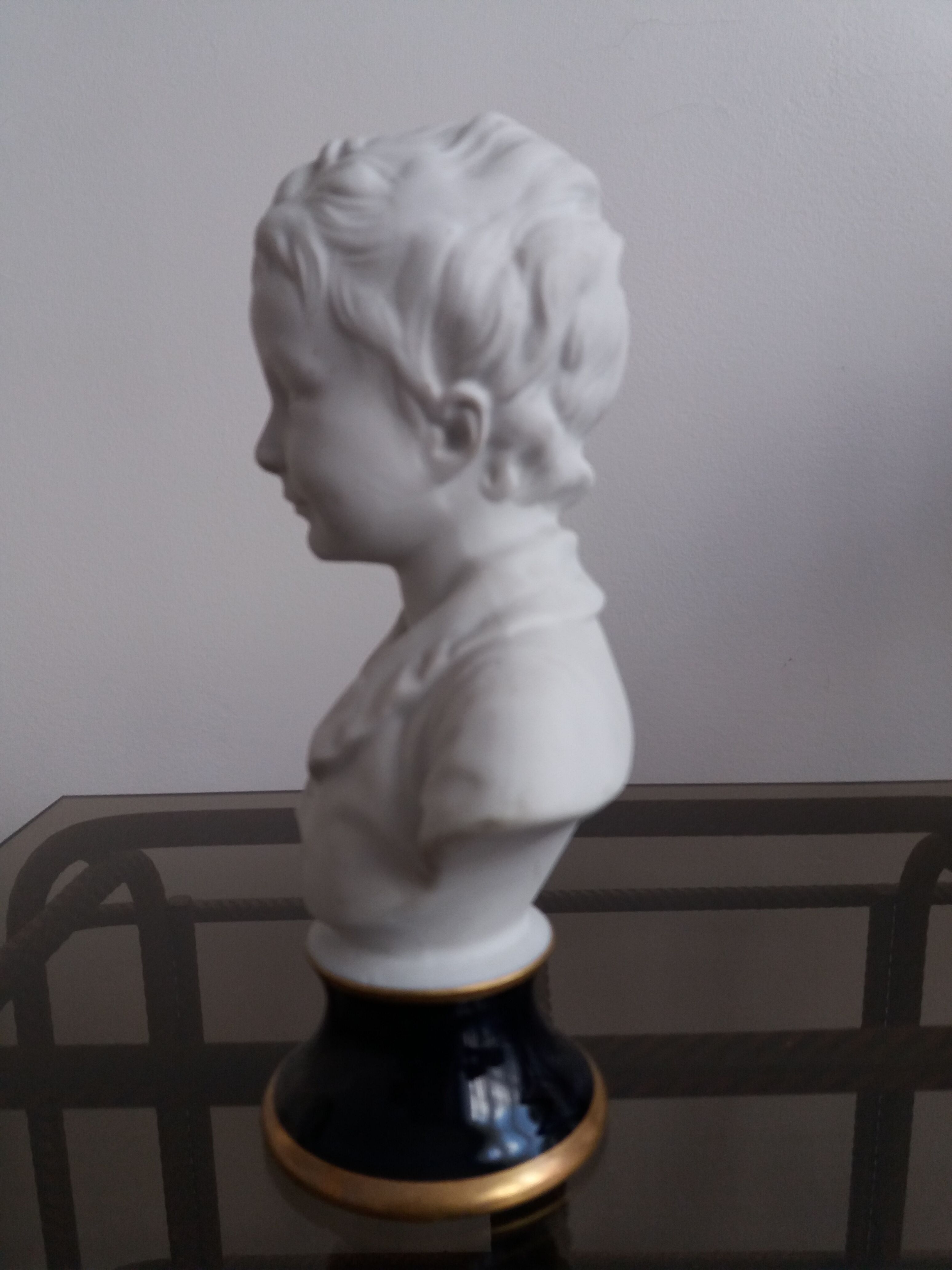 Porcelain child bust sign Tharaud Limoges