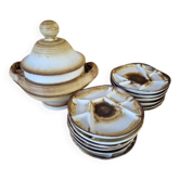 Longchamp, France - Service à fondue en faience - Design 1960/70