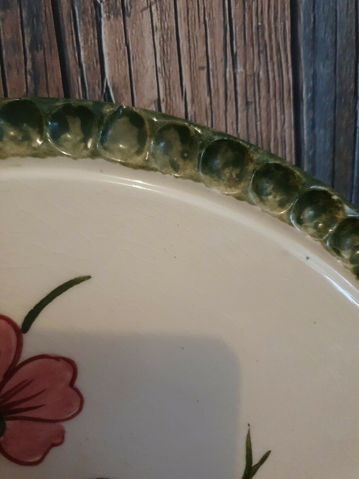 Terracotta dish with floral decoration