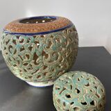 Champlevé ceramic pot