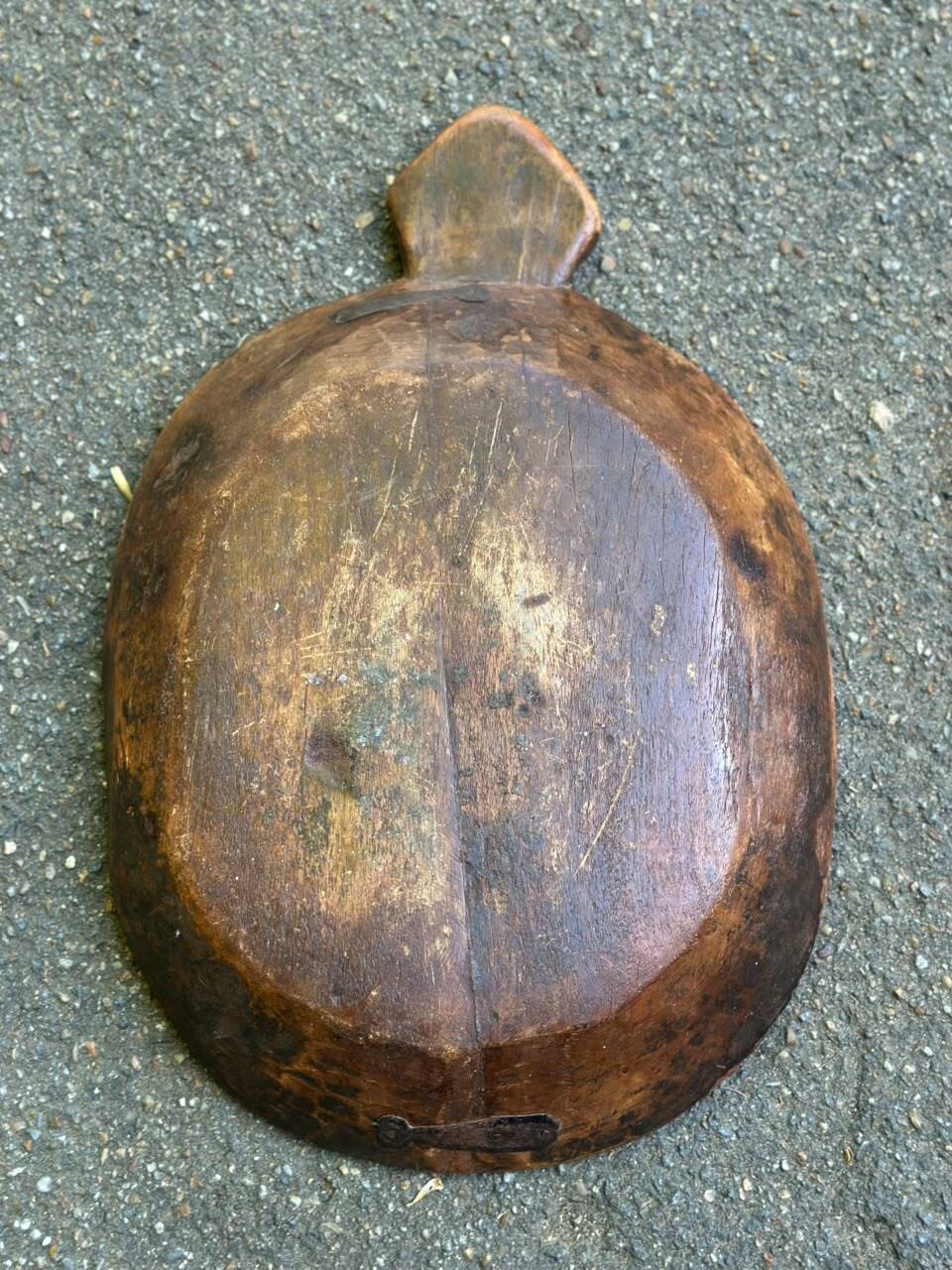 Hand-carved wooden African bowl with handle 64cm