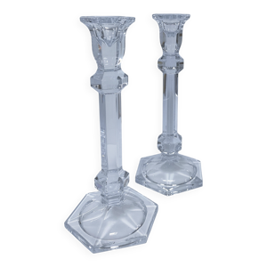 paire bougeoirs cristal