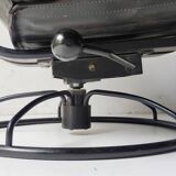 Black leather armchair by Åke Fribytter for Nelo möbel from the 70s