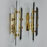 Pair of wall lamps Venini glass from Murano Italy 1970