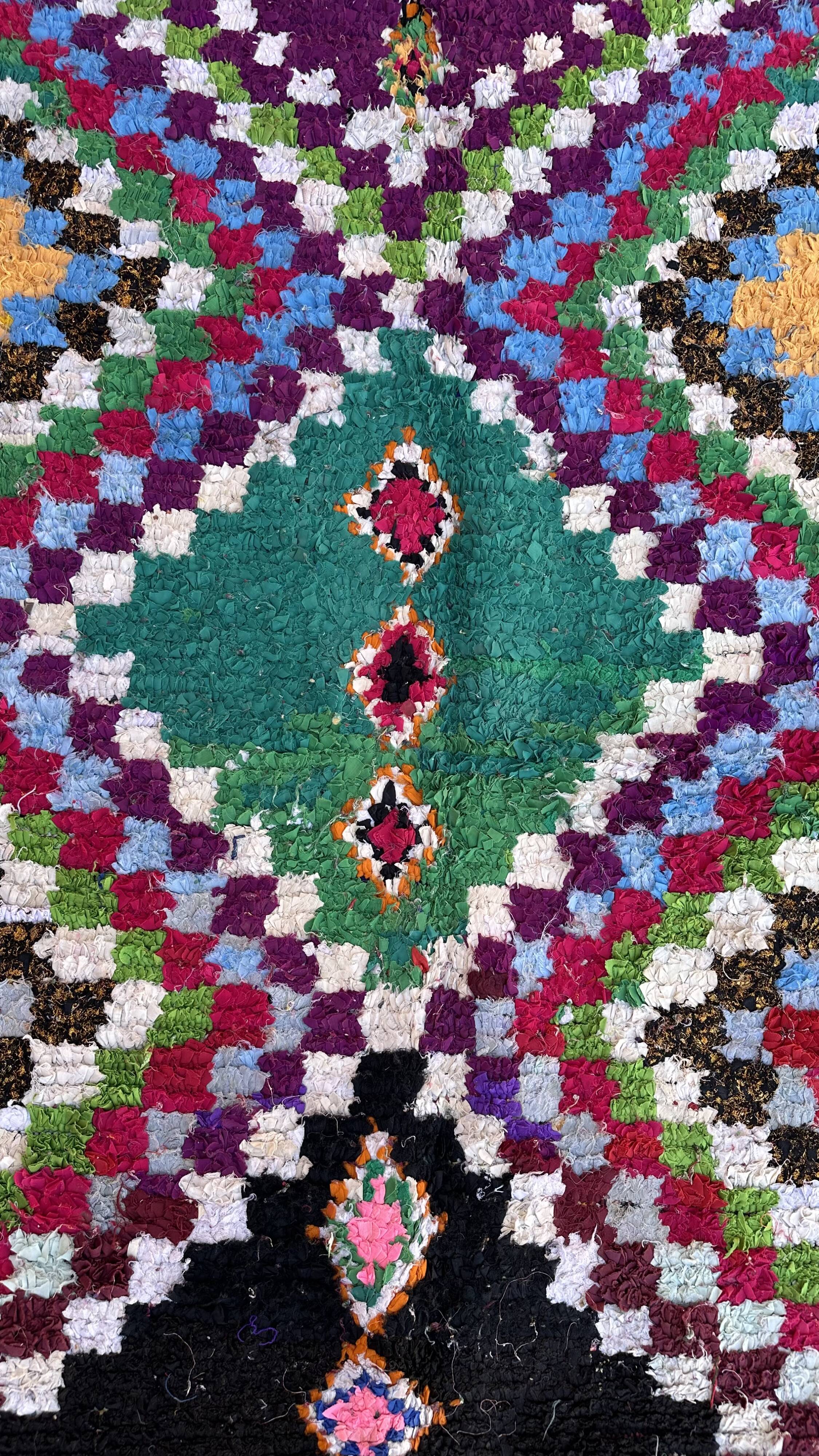 Tapis Berbère Boucherouite coloré - 156 x 200 cm