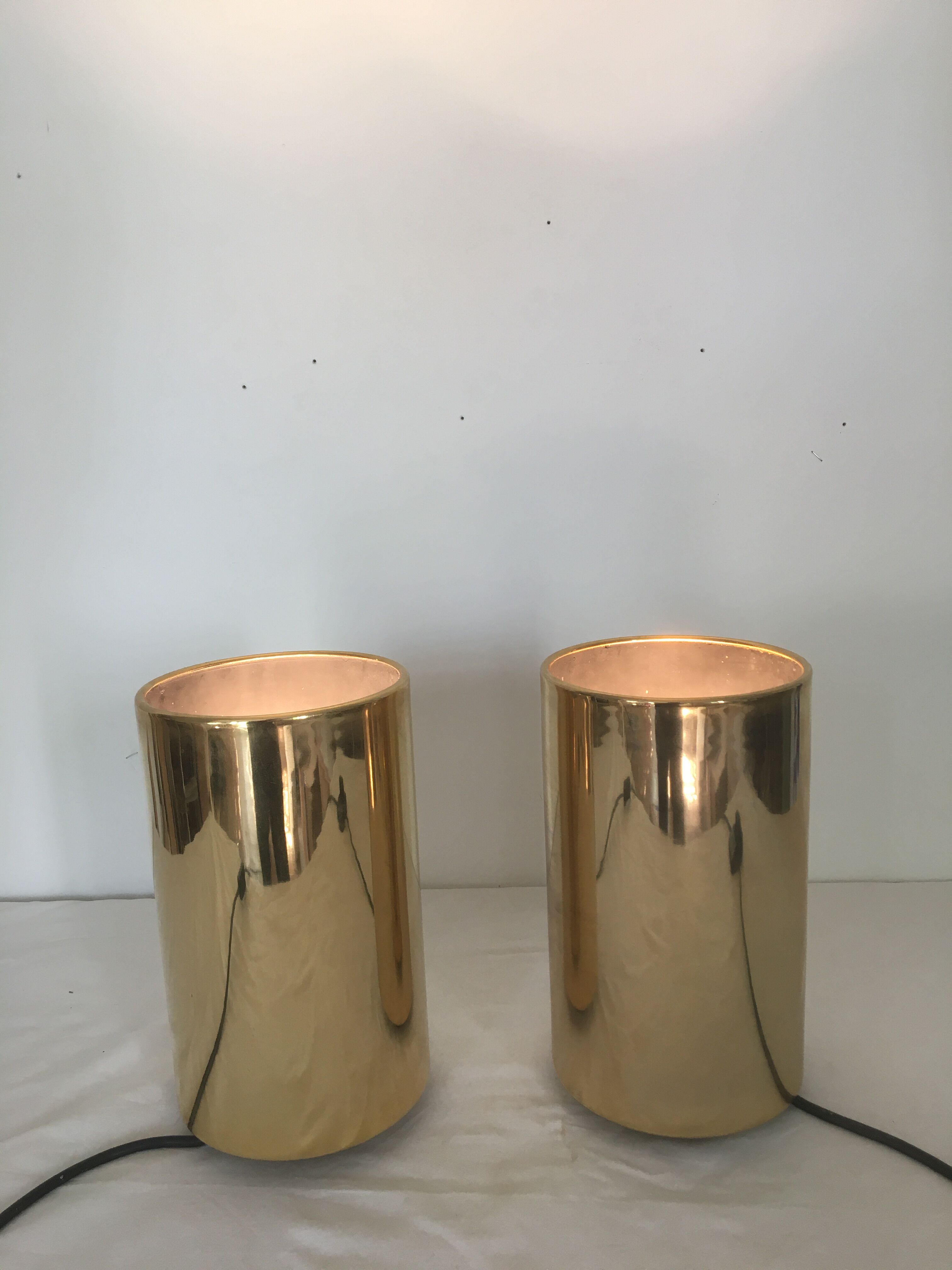 Pair of table lamps in brass model corfu by Roger Nathan