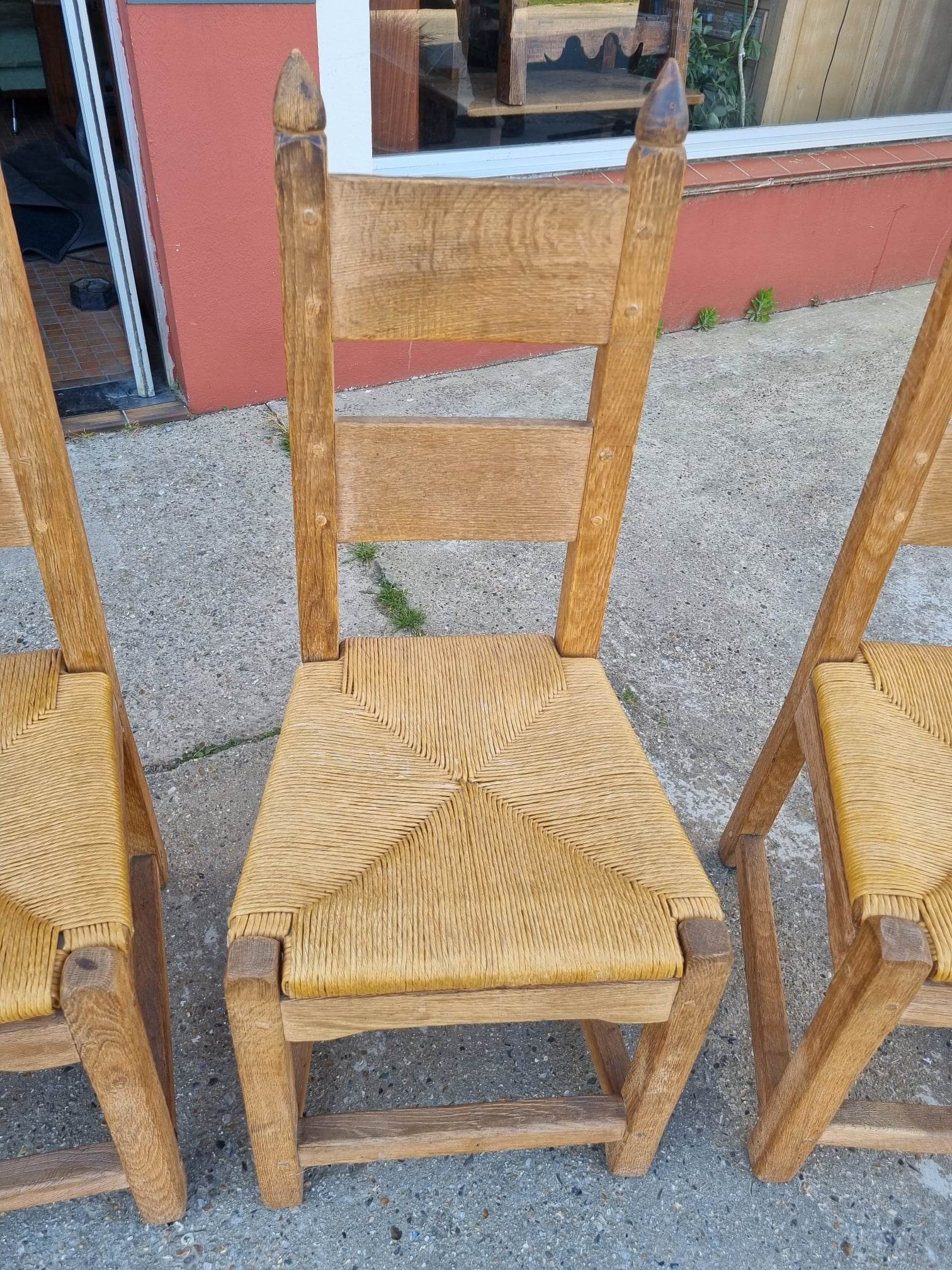 suite of 6 brutalist chairs