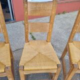 suite of 6 brutalist chairs