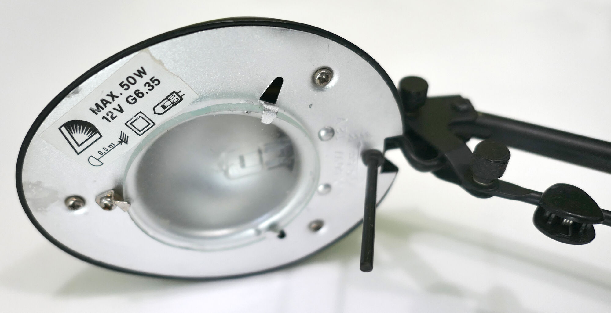 Articulated desk lamp with balance wheel 1980's by Stilplast Italy