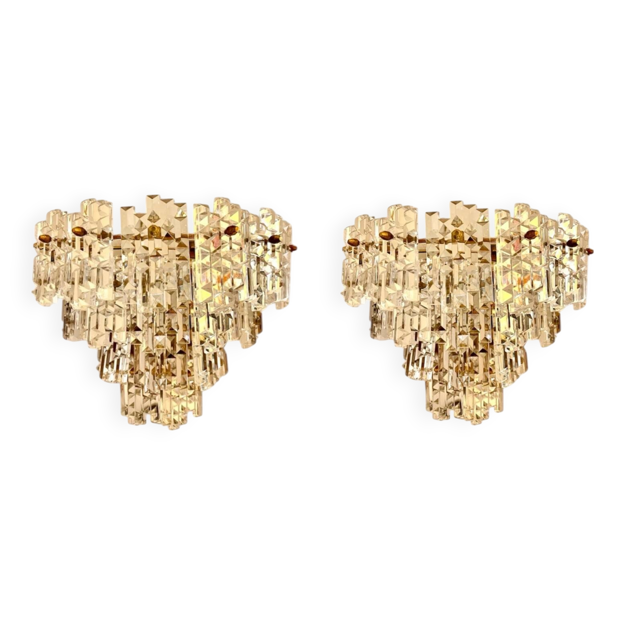 Pair of Kinkeldey 4-tier wall lights, 1970