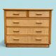 Commode vintage en rotin et osier tressé  1970