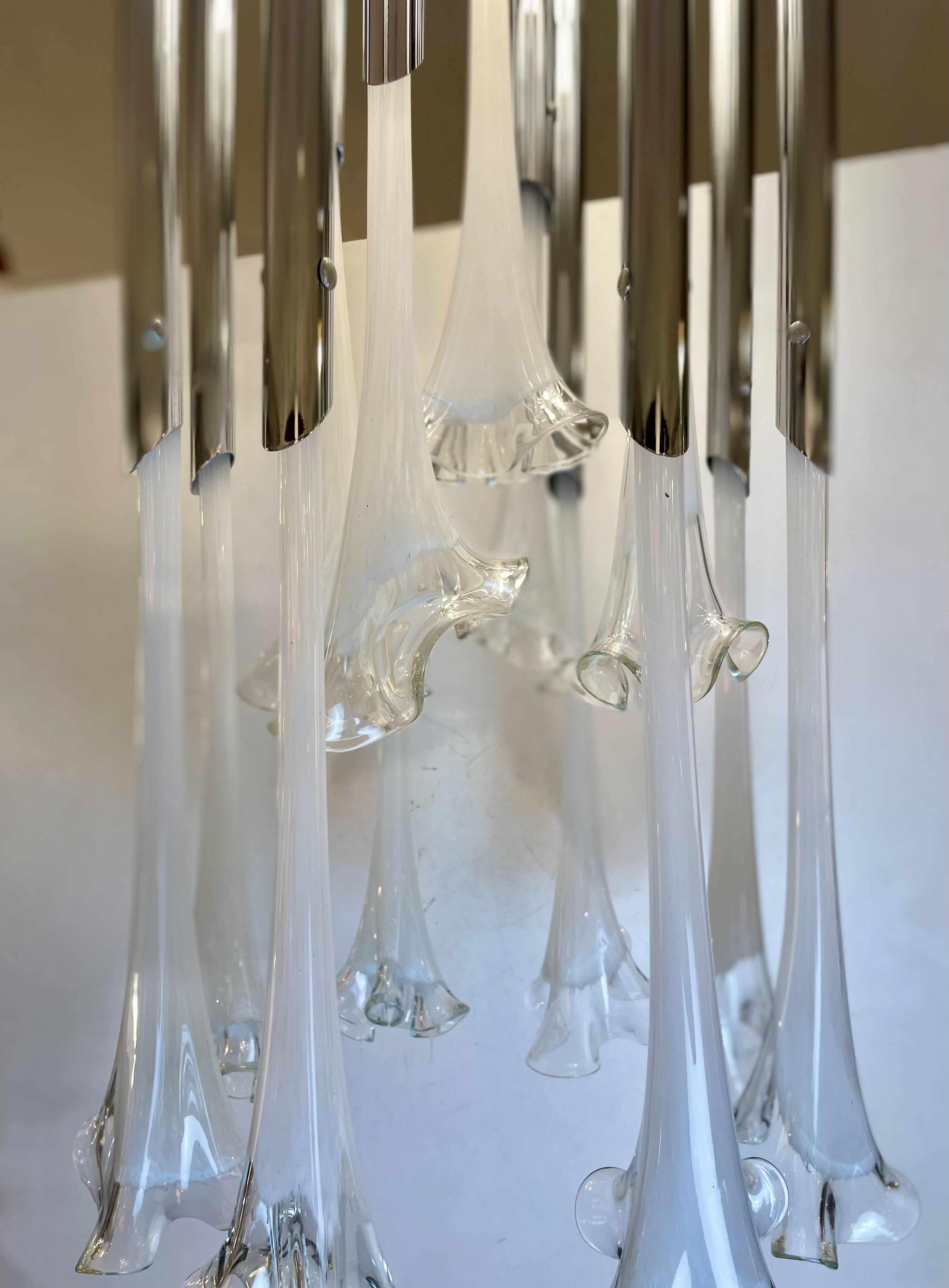 Calla, Murano Ceiling Lamp by Venini, 1960s