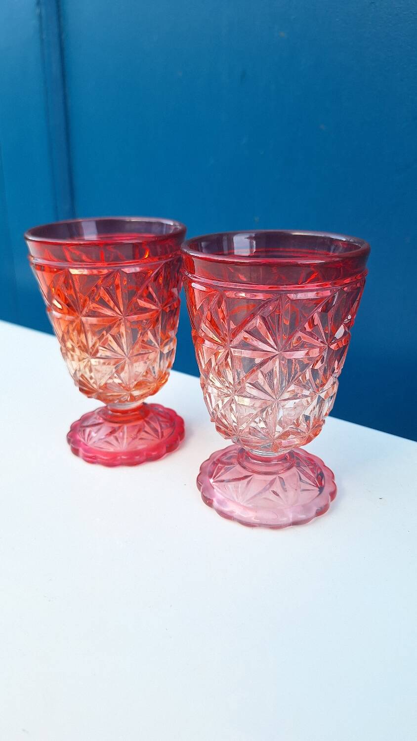 Pair of Baccarat cut crystal glasses, early 20th century