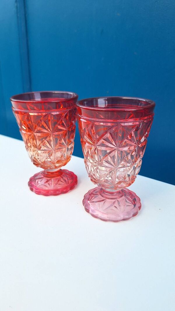 Paire de verres en cristal taillé Baccarat début XXème