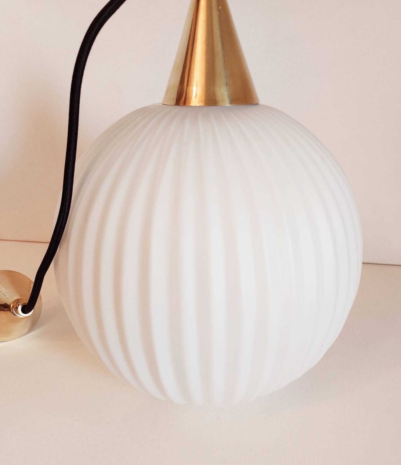 Vintage opaline pendant light
