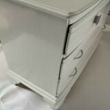 Chest of drawers 4 drawers relooke patina lacque metal buttons