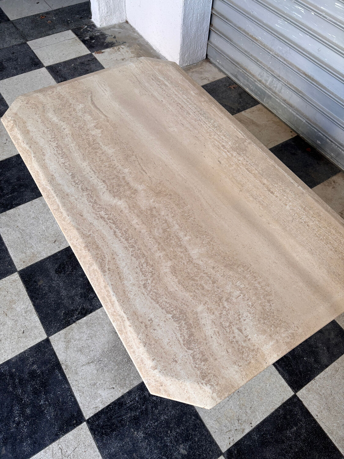 Travertine coffee table