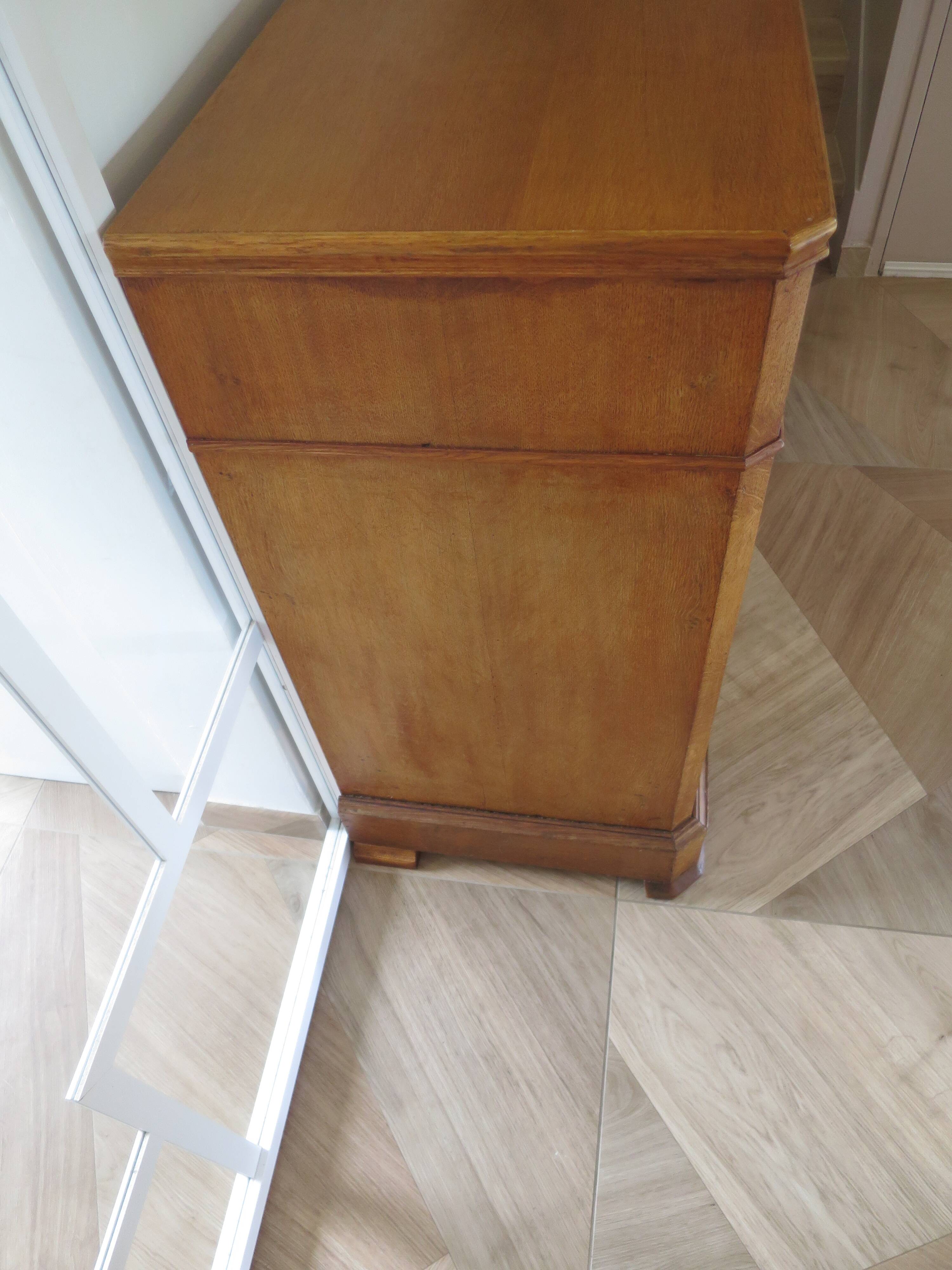 Old - Beautiful solid oak sideboard - 2 doors - 2 drawers in golden oak color