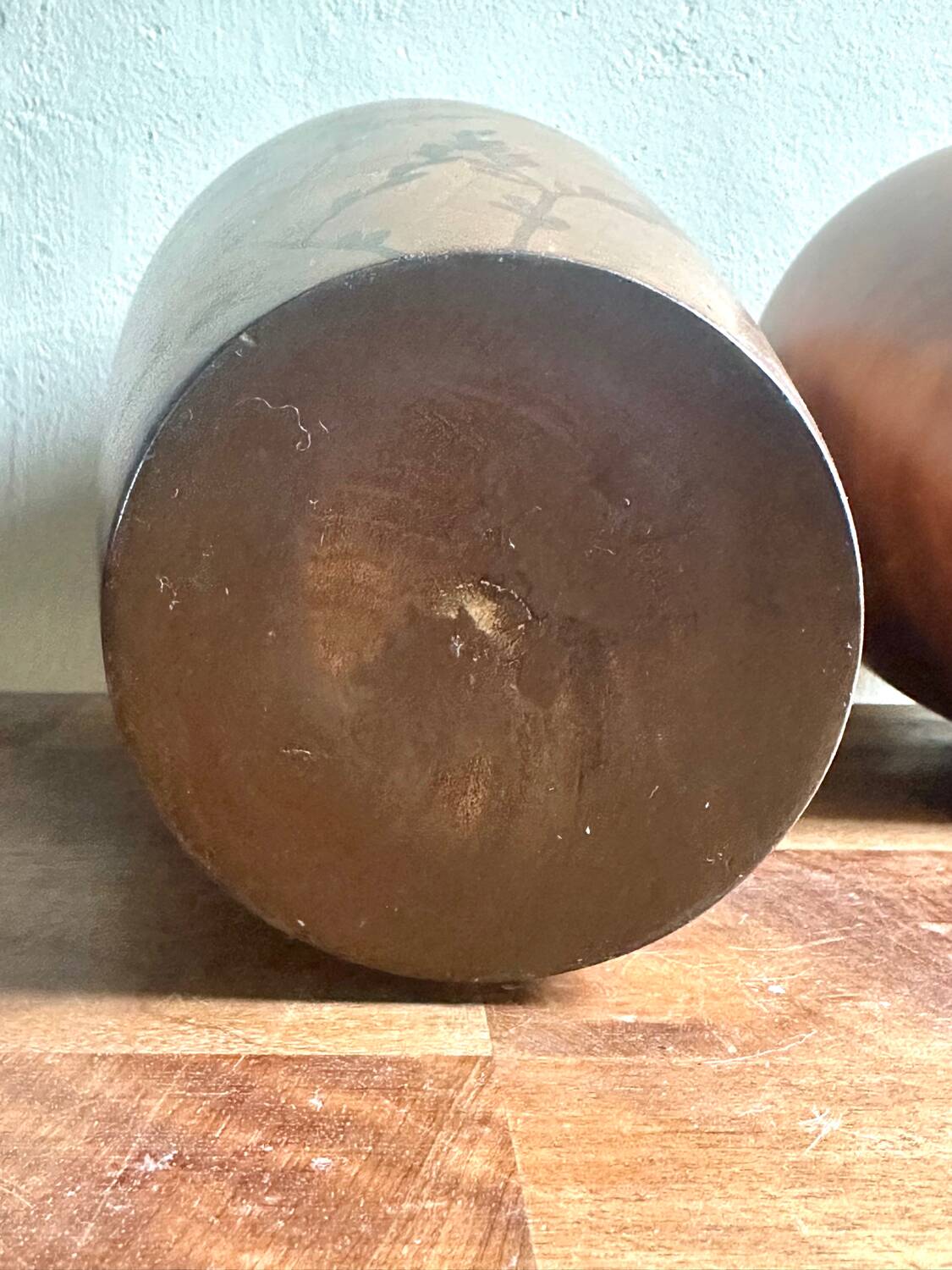 Pair of wooden vases
