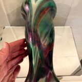 Multilayer glass vase with irised reflections