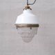 Two Tone Antique Glass and Brass Pendant Light