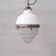 Two Tone Antique Glass and Brass Pendant Light