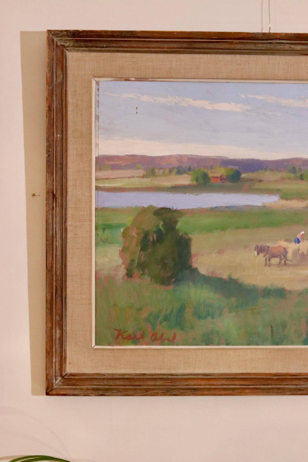 Oil on panel "Landscape" by Karl Abel