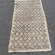 Persian rug in knotted wool beige flower 170x90