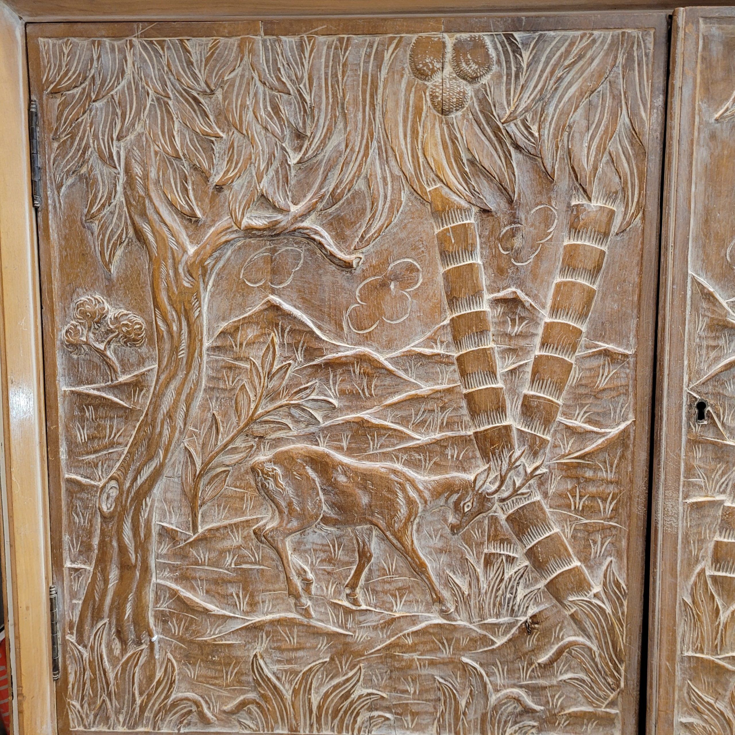 Enfilade / buffet, by Rafael García Nicolau, carved oak, Mid-century, 1970s – Spain