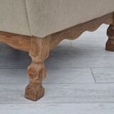 1970s, Danish armchair, furniture wool fabric, oak wood, original condition