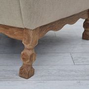 1970s, Danish armchair, furniture wool fabric, oak wood, original condition