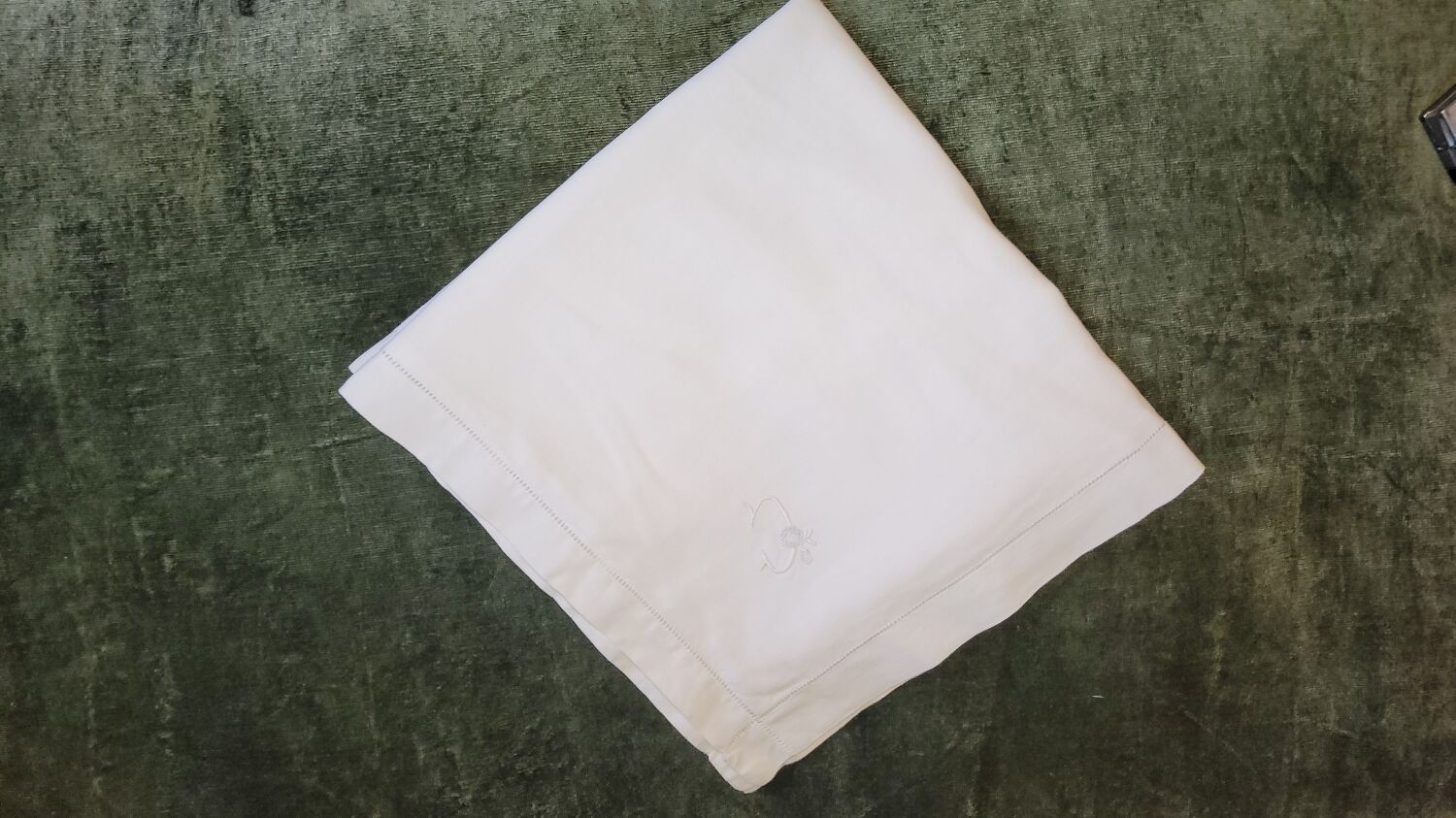 Monogrammed pillowcase