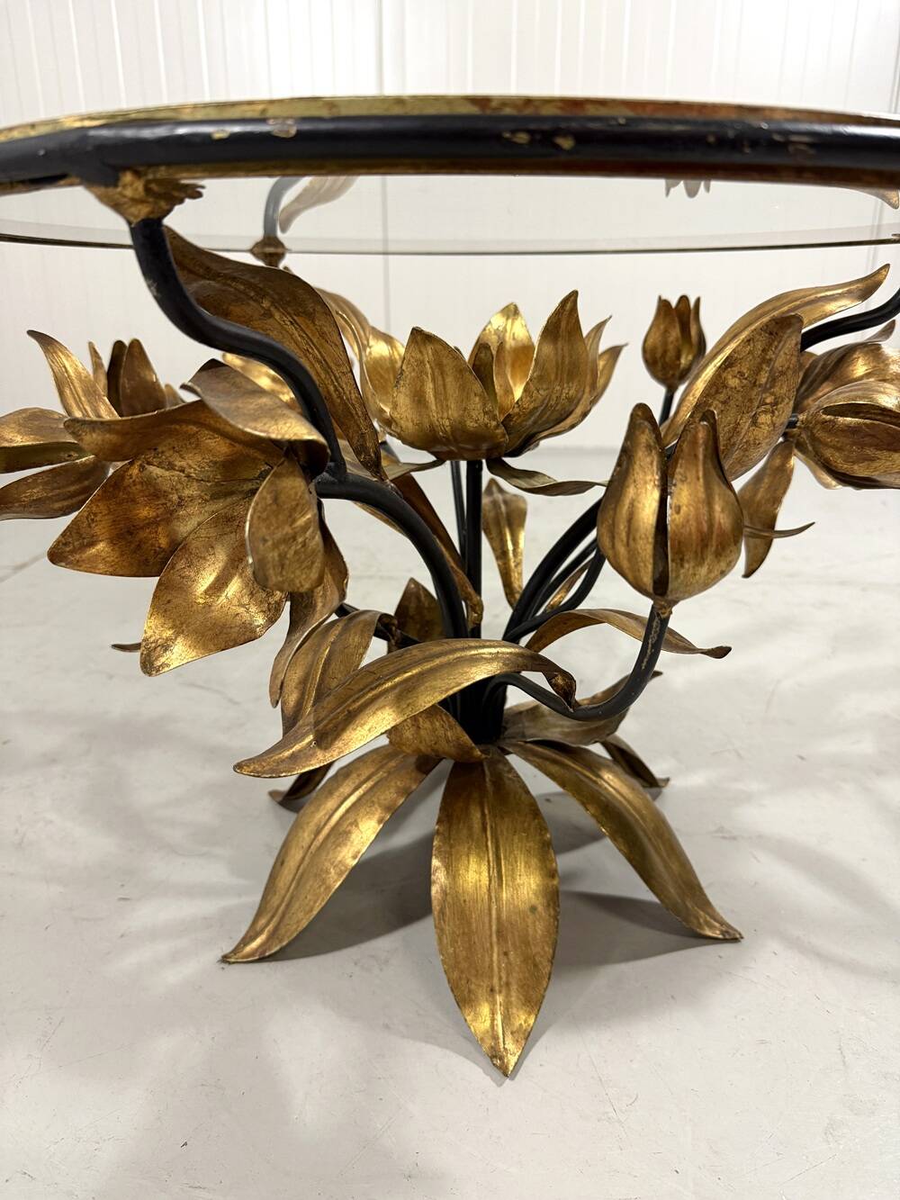 Hans Kögl gilded metal and glass coffee / side table